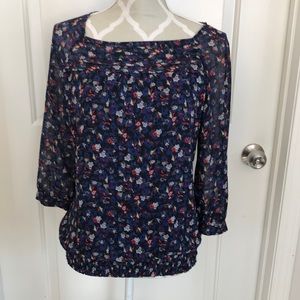 Mexx floral sheer blouse size small